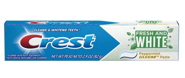 Crest Fresh & White Toothpaste Peppermint Gleem - 2.4oz/24pk