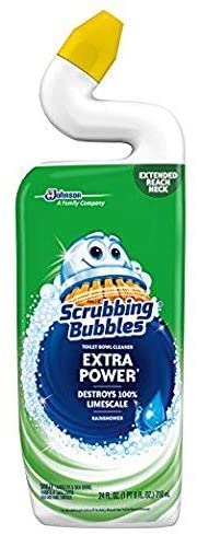 Scrubbing Bubbles Bubbly Bleach Gel Extra Power Toilet Bowl Cleaner Rainshower - 24oz/6pk