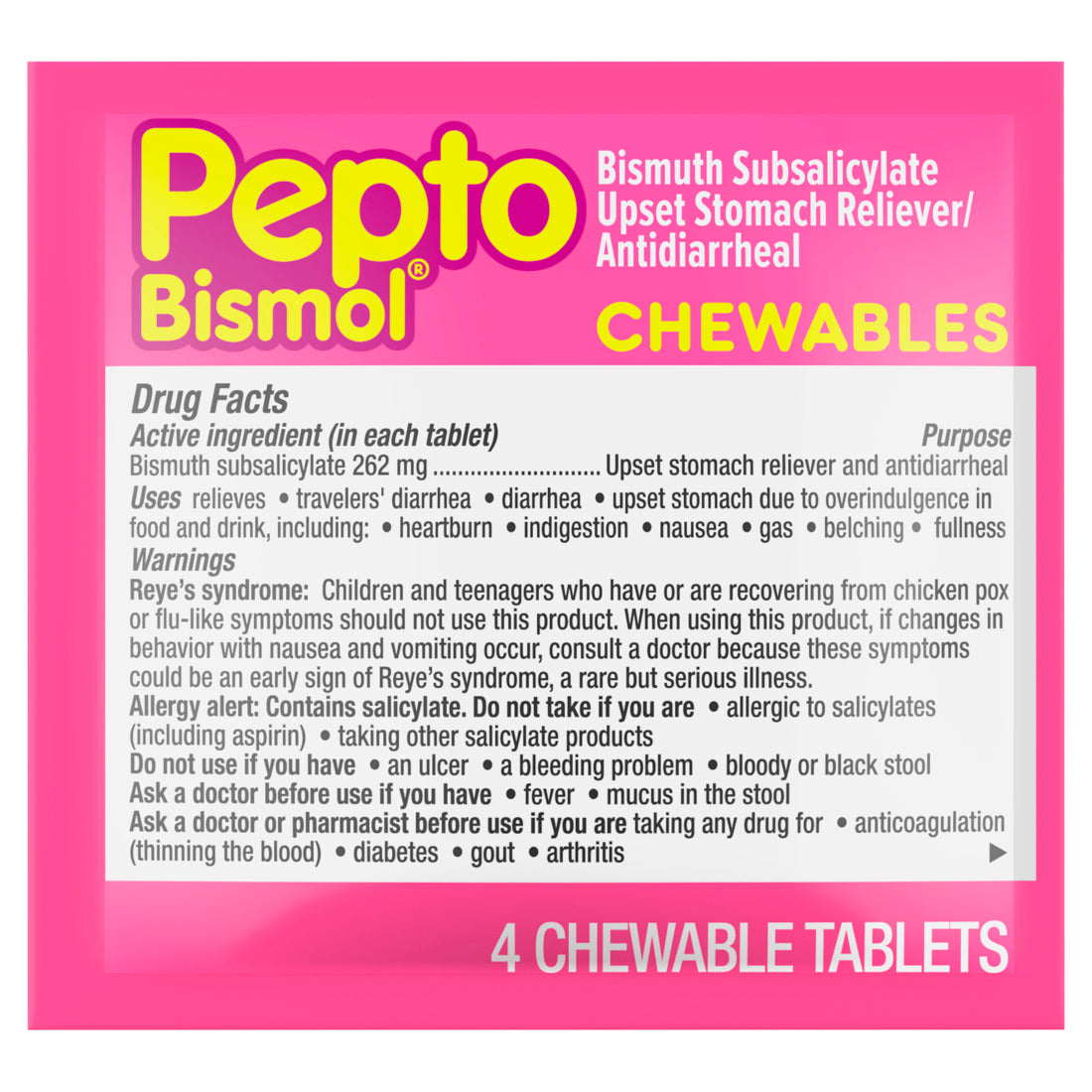 Pepto Bismol Chewable - 4ctx32/12pk