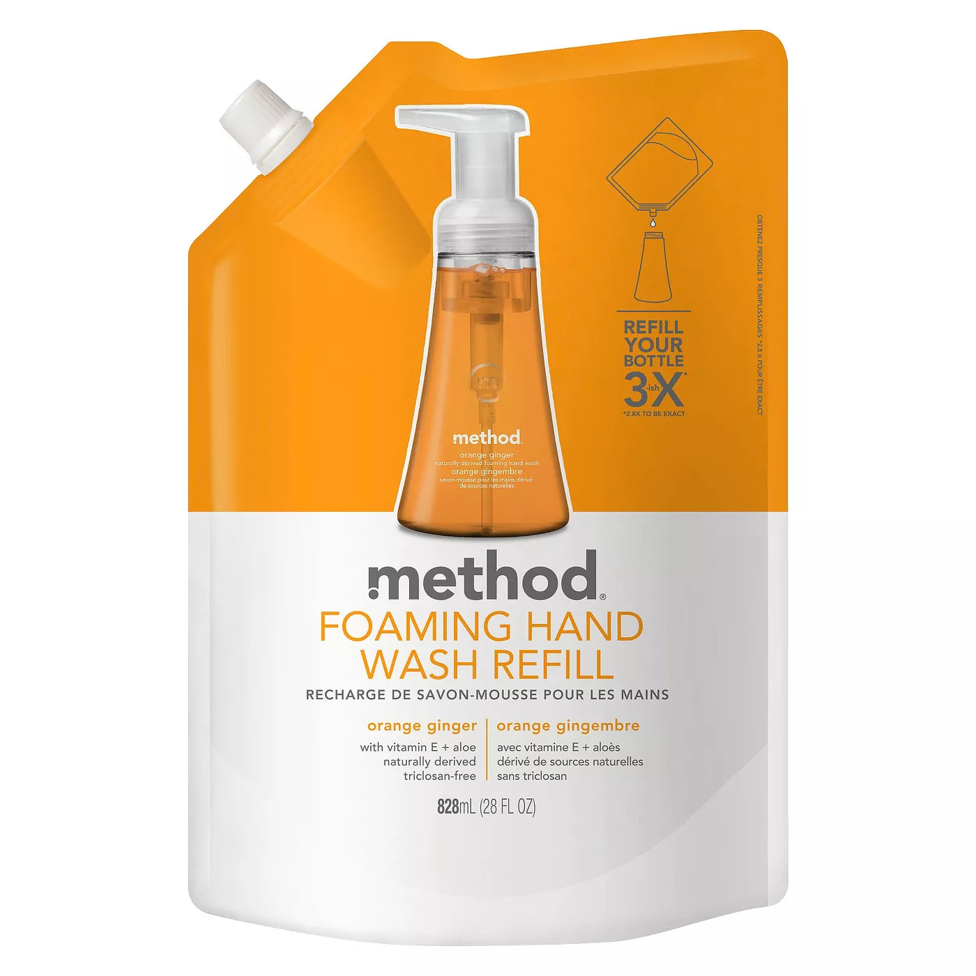 Method Foaming Hand Wash Refill Orange Ginger - 28oz/6pk