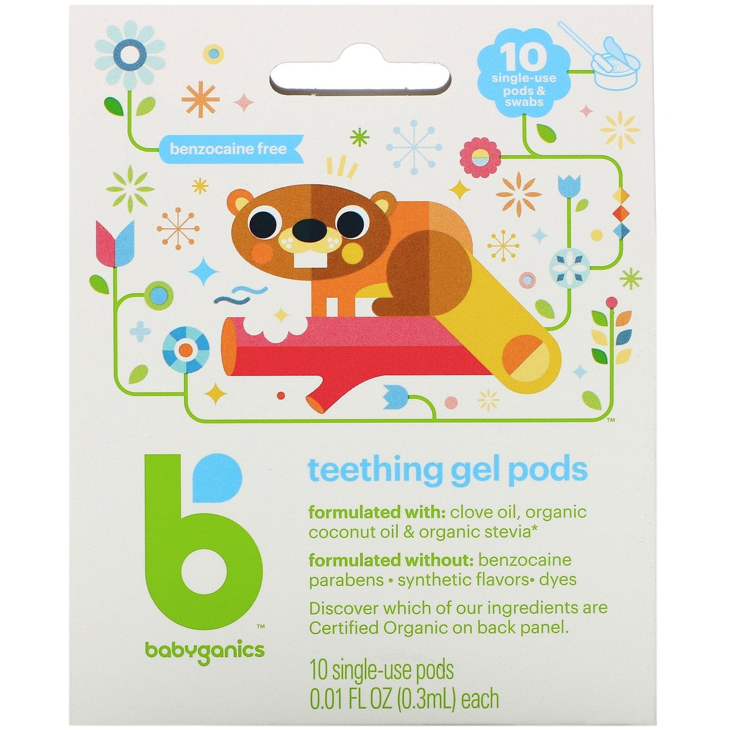 Babyganics Teething Gel Box -10ct/24pk