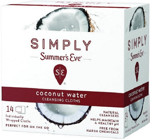 Summers Eve Simply Cleansing Cloths Coconut Water - 14ct/12pk