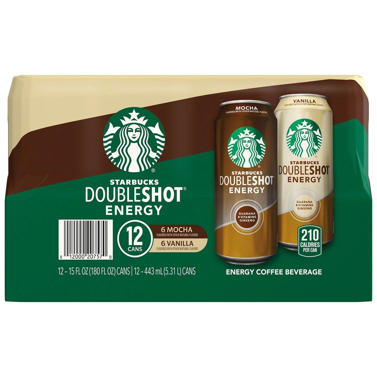 Starbuck's Doubleshot Energy, Mocha and Vanilla Variety Pack -15oz/12pk