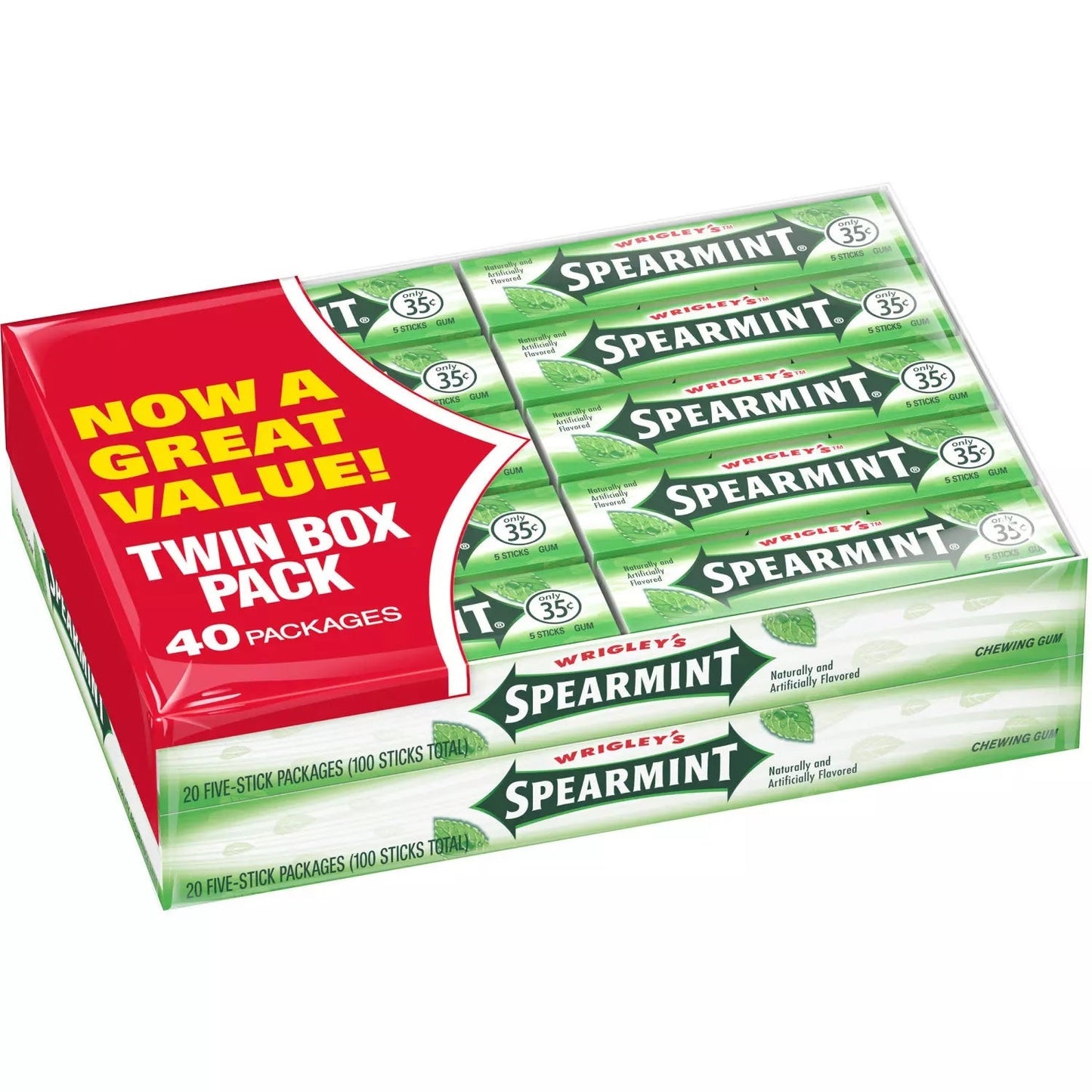 Wrigley's Spearmint Gum - 5ct/40pk