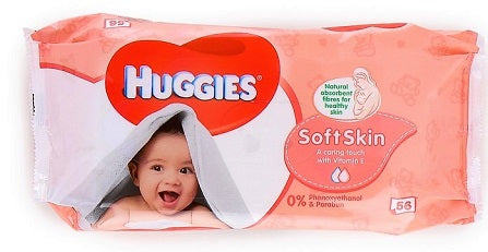 HUGGIES Baby Wipes SOFT Pack Soft Skin w/vit. E - 56ct/10pk