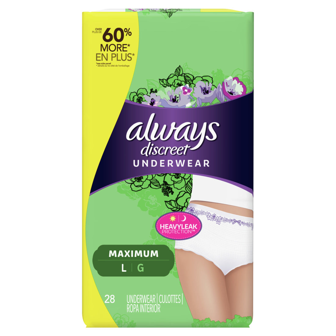 Always Discreet Underwear Maximum Protection Large - 28ct/2pk