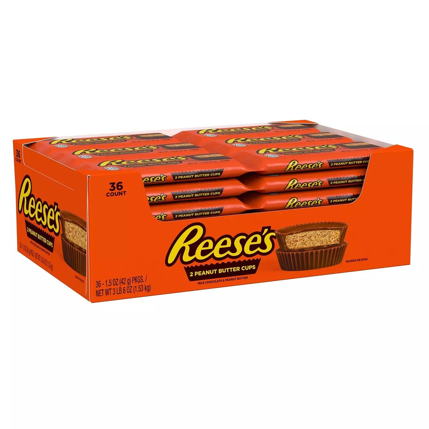 REESE'S Milk Chocolate Peanut Butter Cups Candy, Bulk Packs - 36ct/1pk