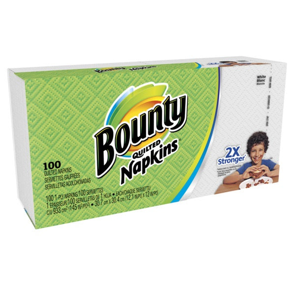 Bounty White Paper Napkins Quilted -100ct/20pk