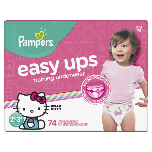 Pampers SUPER GIRLS EASY UPS 2T-3T size 4 - 74ct/1pk
