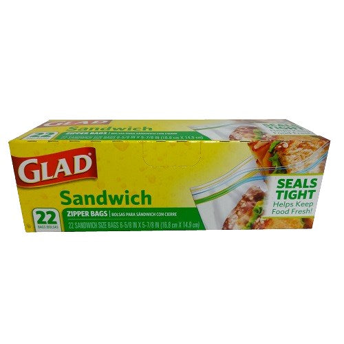 Glad Food Storage Zipper Sandwich - 22ct/12pk