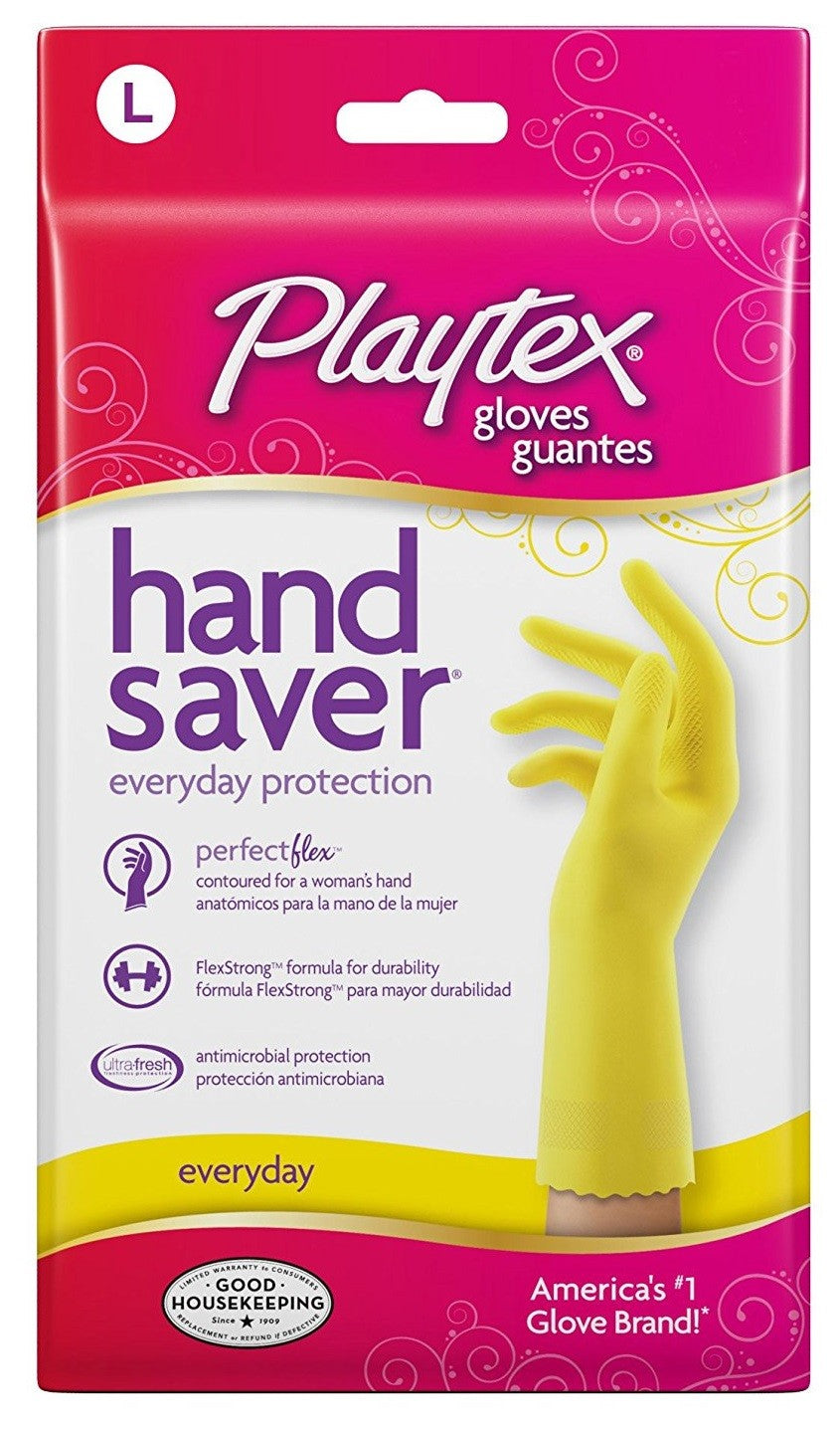 Playtex Hand Saver Flex Strong Glove Large Yellow - 1ct/12pk