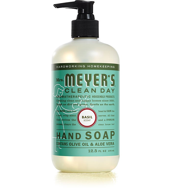 Mrs. Meyer's Liq. Soap Basil 12.5oz/6pk