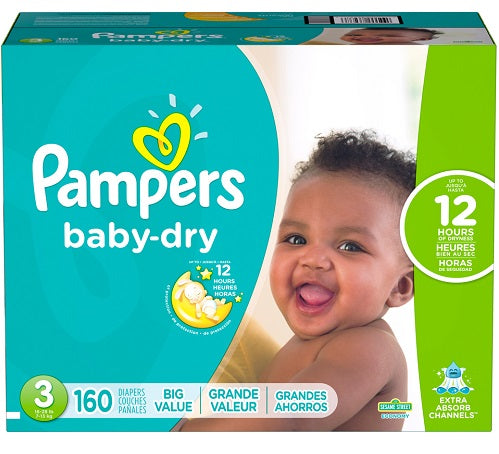 Pampers Baby-Dry ECON Size 3 - 160ct/1pk (new)