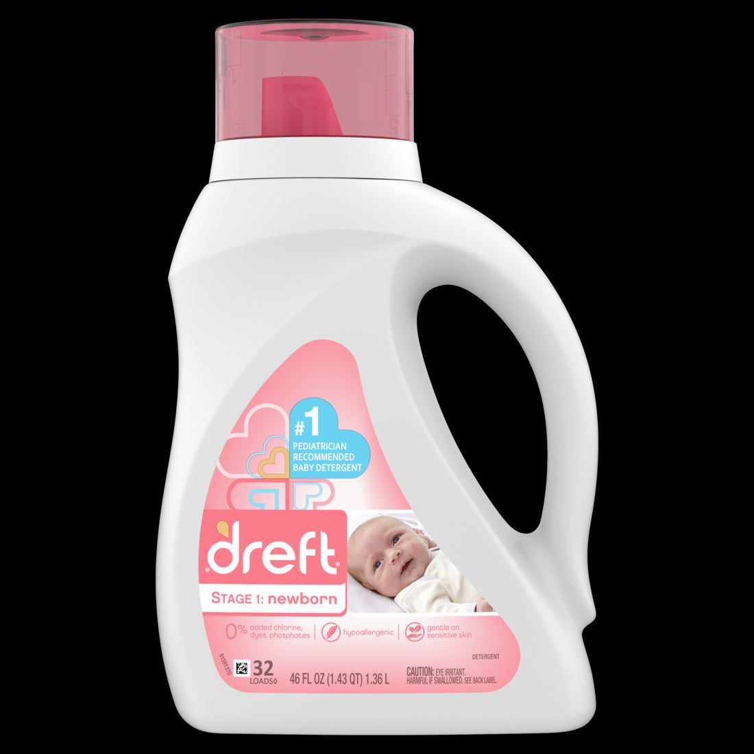 Dreft Stage 1: Newborn Baby Liquid Laundry Detergent 32 loads - 46oz/6pk