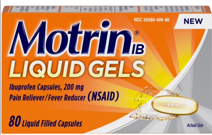 Motrin IB Pain Reliever / Fever Reducer Liquid Gels Liquid Filled Capsules - 80ct/24pk