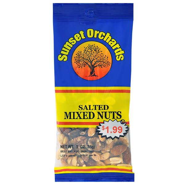 Sunset Orchards Salted Mixed Nuts - 3oz/12pk