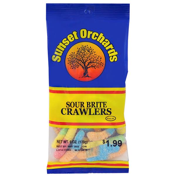 Sunset Orchards Sour Brite Crawlers - 6oz/12pk