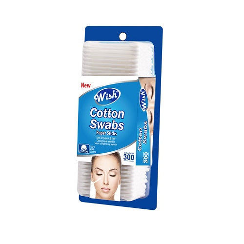 Cotton Swabs WISH Care  - 300ct/48pk