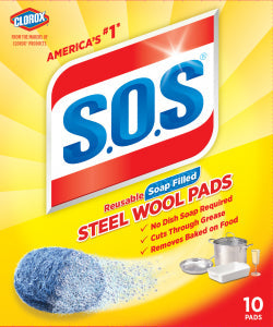 S.O.S. Steel Wool Soap Pads  -10ct/6pk