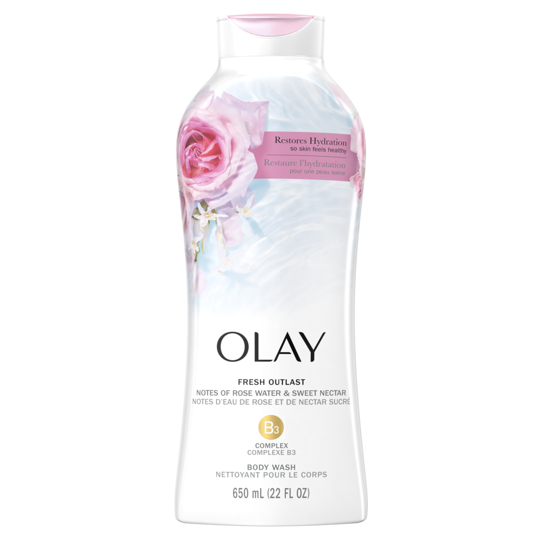 Olay Fresh Outlast Body Wash Notes of Rose Water & Sweet Nectar - 22oz/4pk