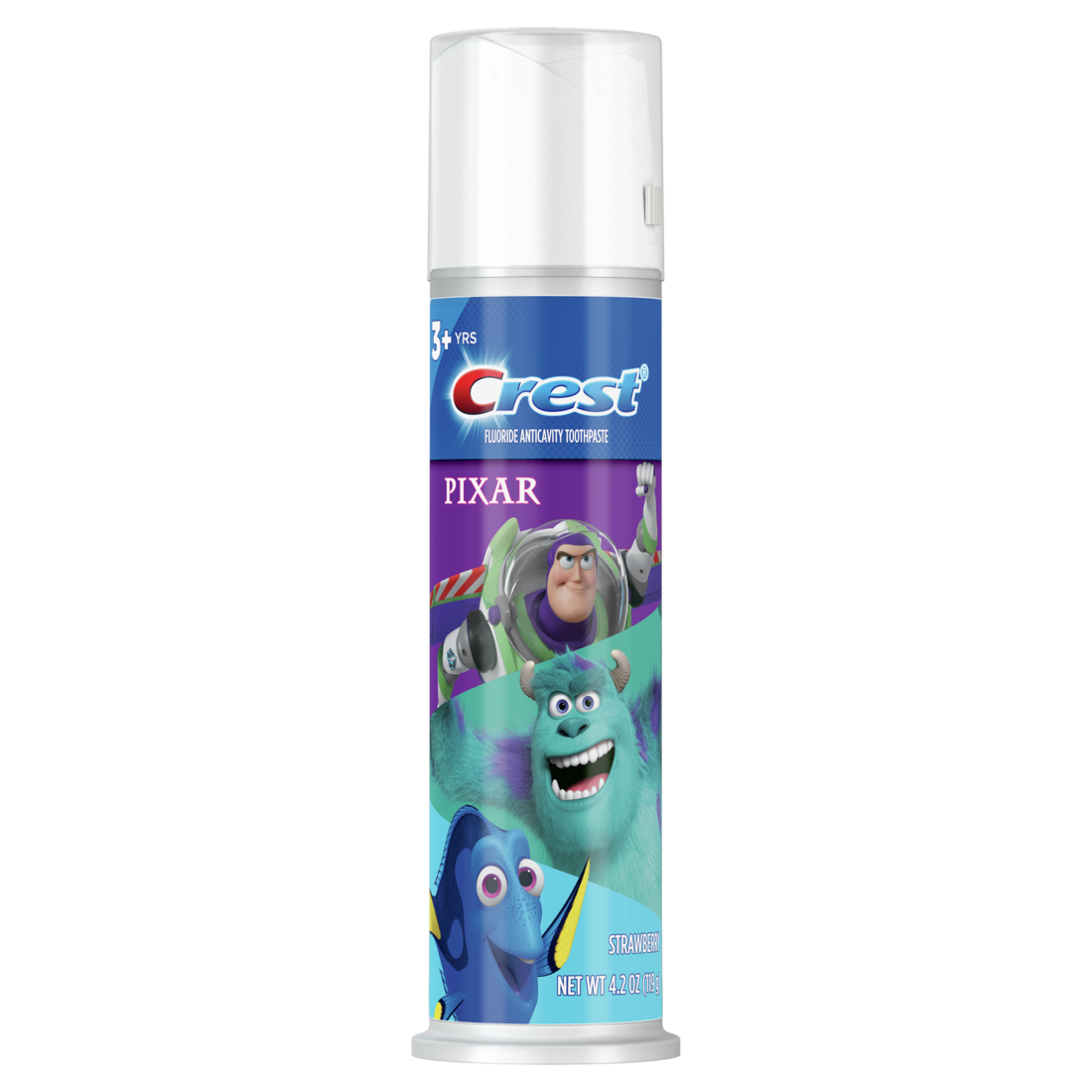 Crest Kid's Toothpaste Pump, featuring PIXAR favorites, Strawberry - 4.2oz/6pk