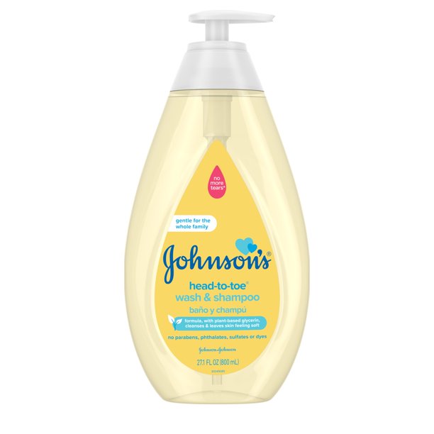 Johnson's Wash & Shampoo Head-To-Toe (800 Ml) - 27.1oz/12pk