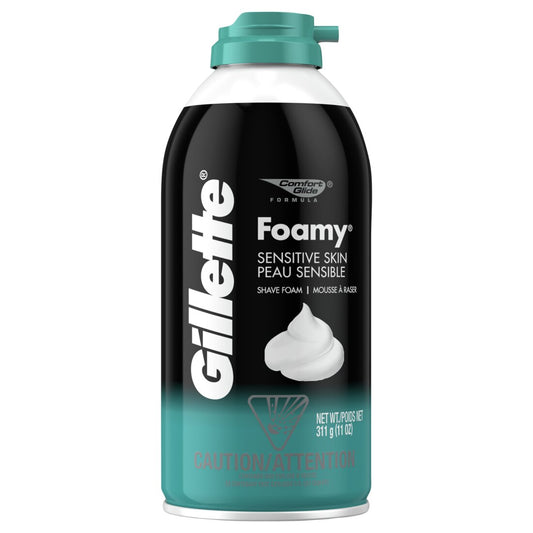 Gillette Foamy Sensitive Shave Foam For Men Sensitive Skin - 11oz/12pk