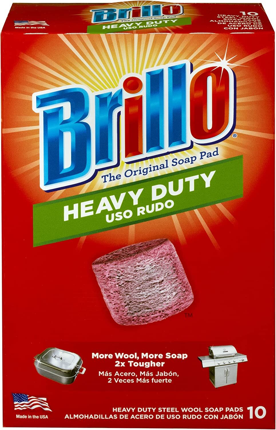 Brillo HD Steel Wool Soap Pads Red - 10ct/6pk