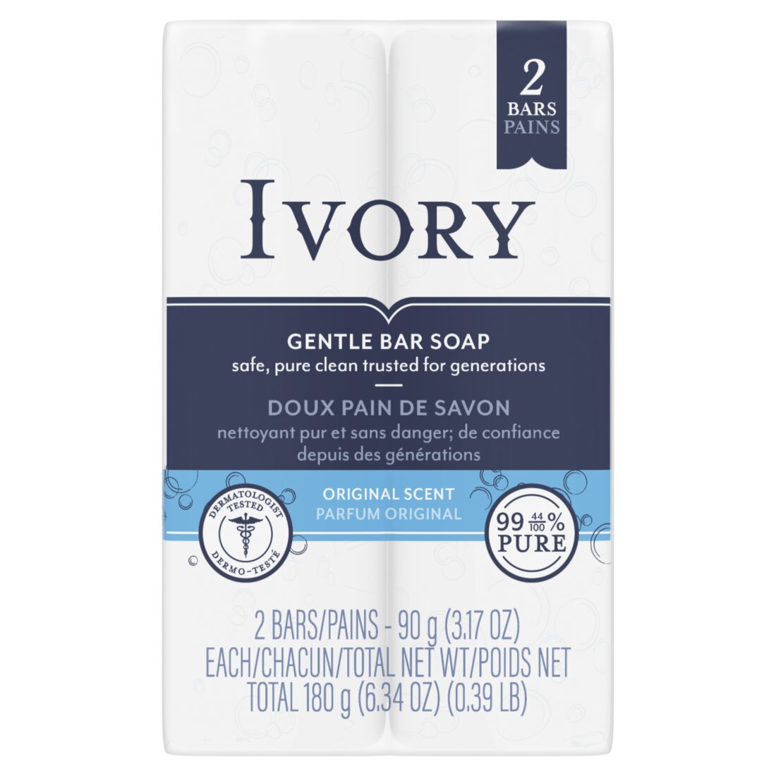 Ivory Gentle Bar Soap Original Scent - 3.17oz/2bar/36pk