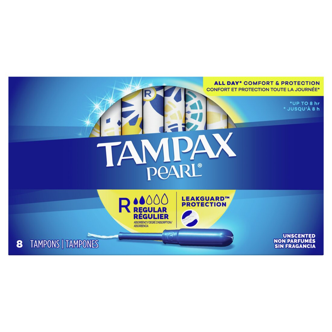 Tampax Pearl Tampons Regular Absorbency Unscented - 8ct/48pk