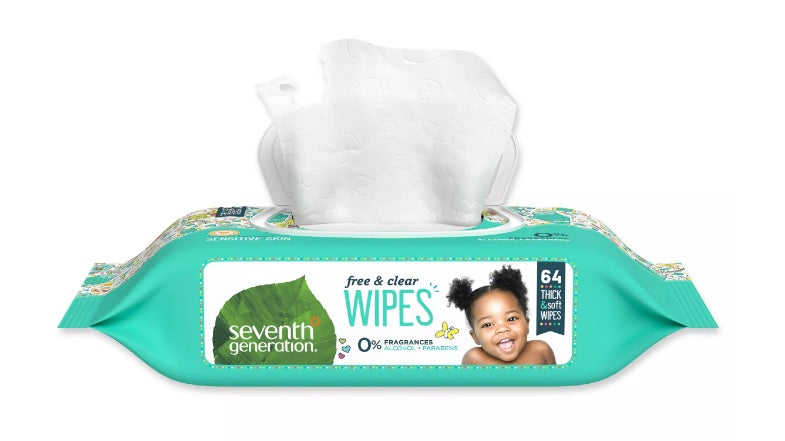 Seventh Generation Unscented Baby Wipes Sensitive Protection with Snap Seal - 64ct/12pk