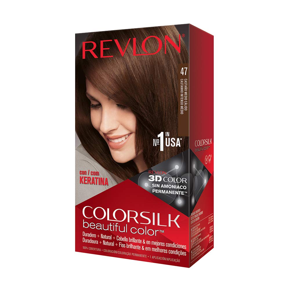 Revlon Colorsilk Hair Color 47 Medium Rich Brown USA - 1ct/3PK