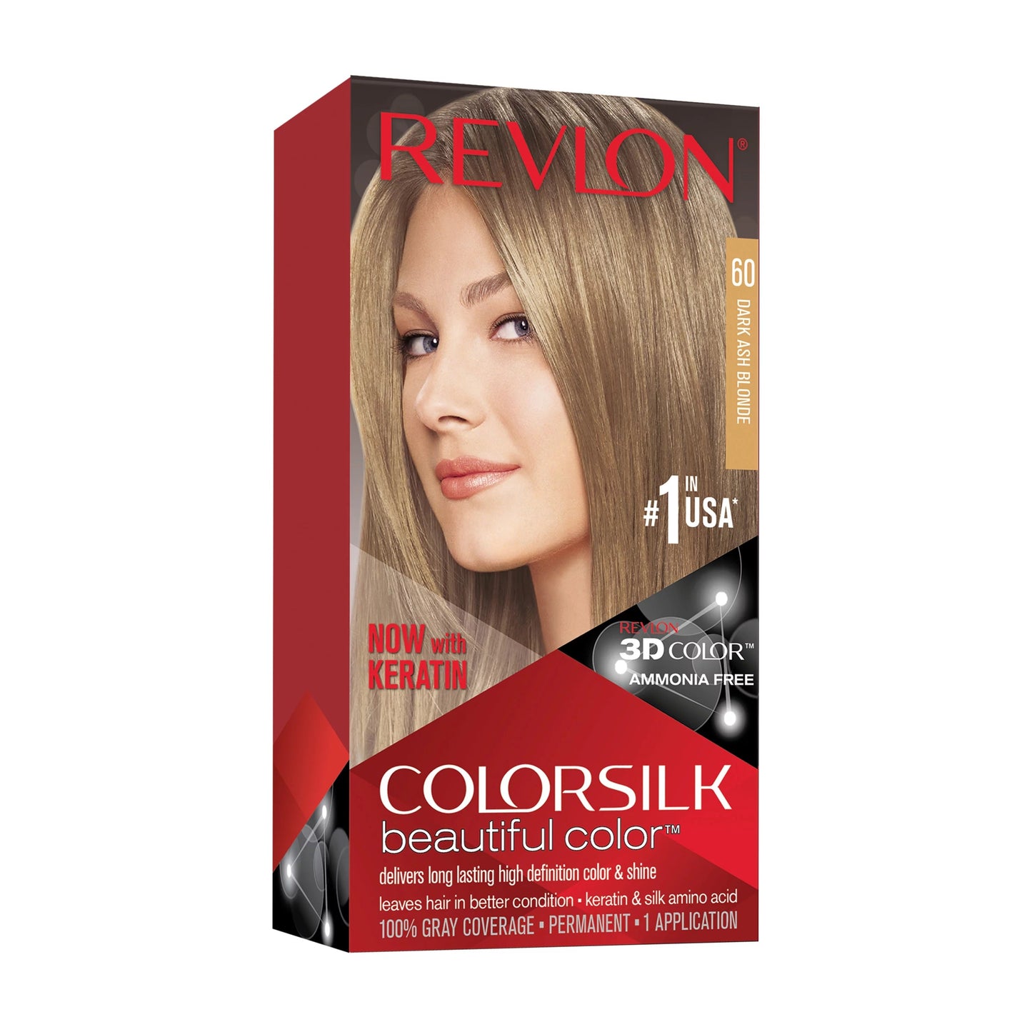 Revlon Colorsilk Hair Color 60 Dark Ash Blonde USA - 1ct/3PK