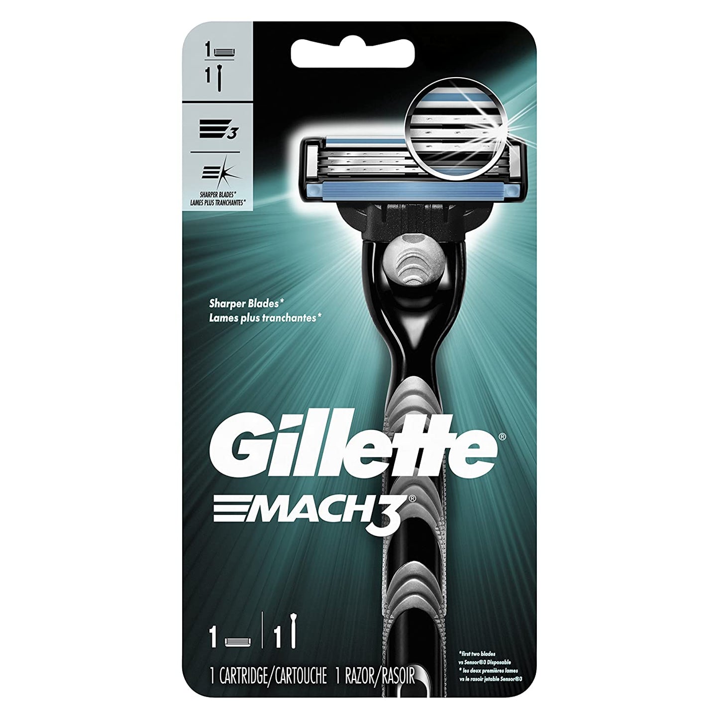 Gillette Mach3 Men's Razor Handle + 1 Blade Refill - 1ct/36pk