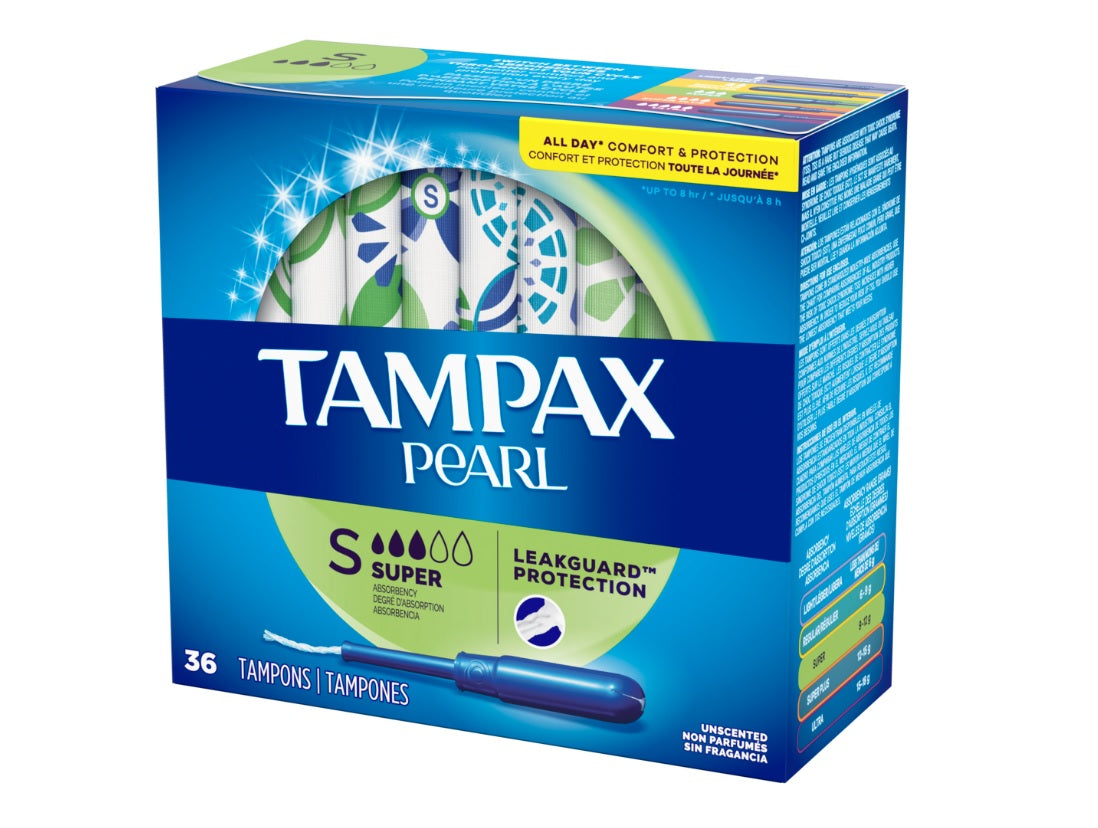 Tampax Pearl Tampons Super Absorbency Unscented - 36ct/12pk