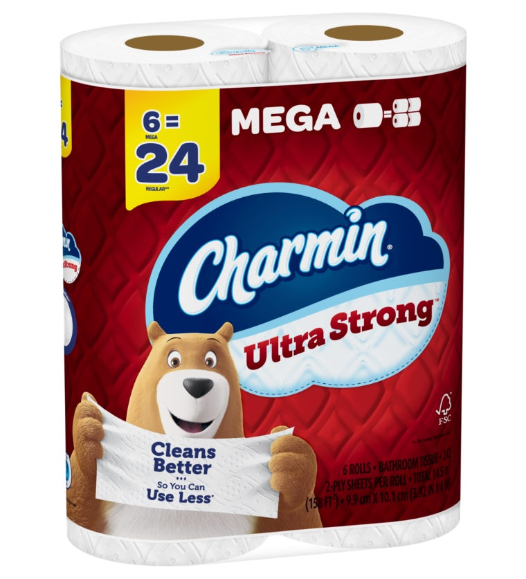 Charmin Ultra Strong Mega Roll Toilet Paper 242 Sheets Per Roll - 6ct/4pk