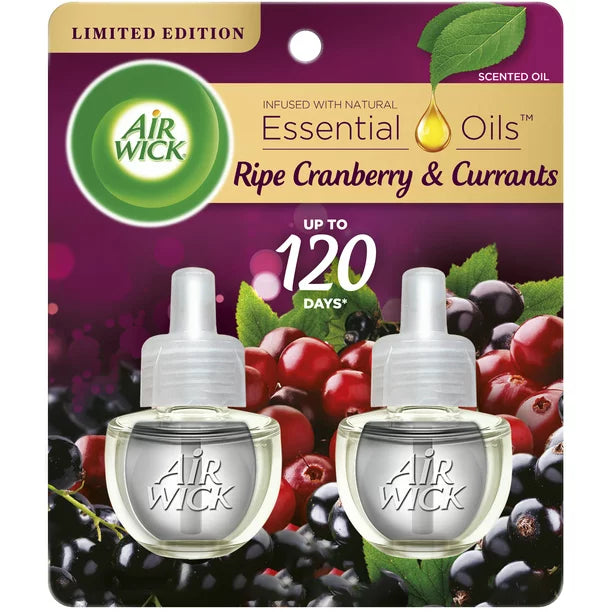 AIR WICK Scented Oil Twin Refill Falliday Ripe Cranberry & Currants - 2 x .67/6pk