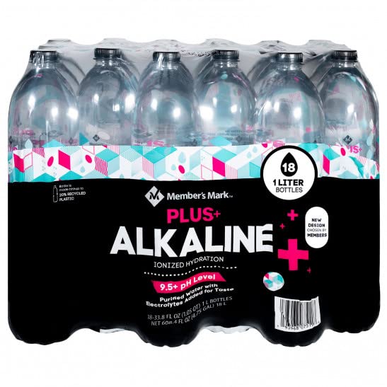 Member's Mark Plus + Alkaline Water - 33.8oz/18pk