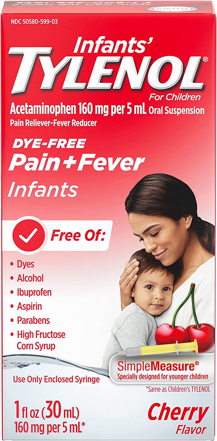 Infants' TYLENOL Pain Reliever & Fever Reducer SimpleMeasure Cherry Flavor Dye Free - 1oz/36pk