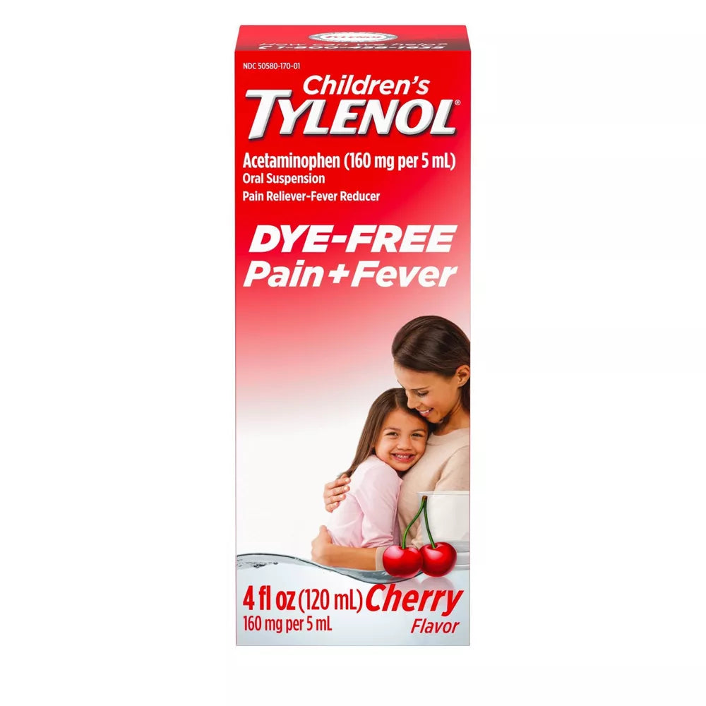 Children's TYLENOL Pain Reliever & Fever Reducer  Ages 2-11 Years Cherry Flavor Dye Free - 4oz/36pk