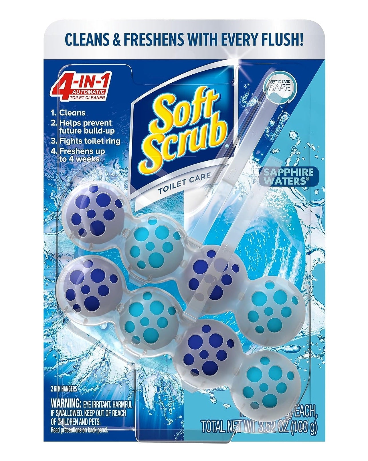 Soft Scrub 4in1 Rim Hanger Sapphire Waters (100g) - 2ct/6pk