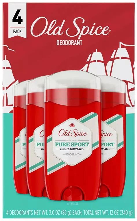 Old Spice HE Pure Sport Deo 3oz - 4ct/1pk